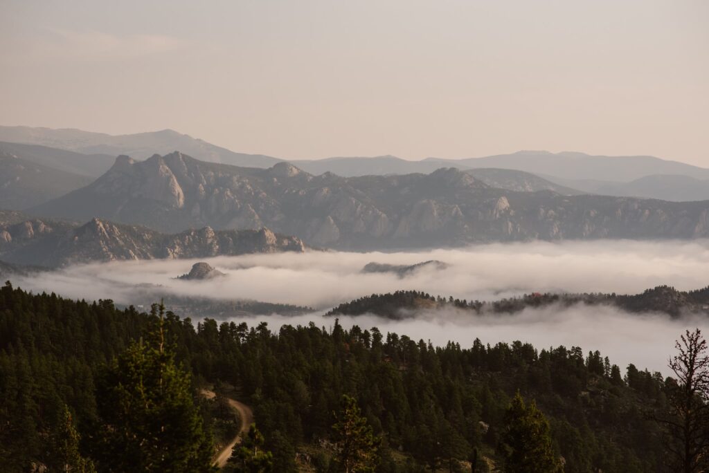 View from the summit of the Lily Mountain hike in Estes Park Colorado