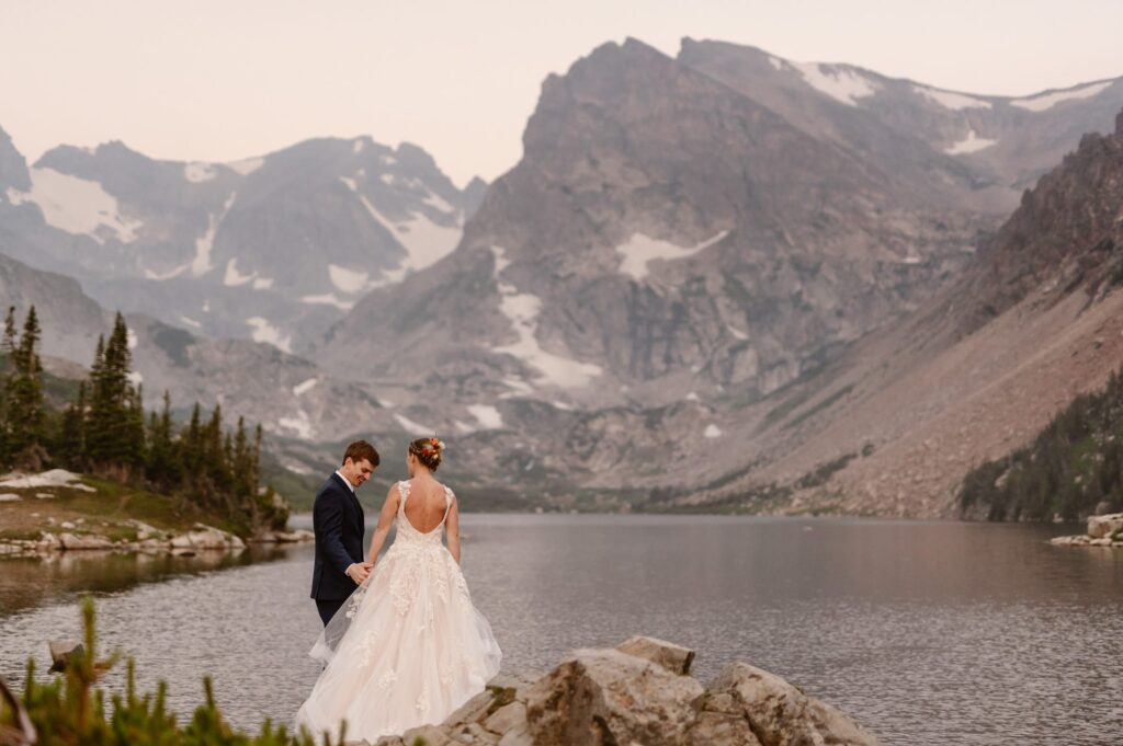 mountain lake elopement at Lake Isabelle