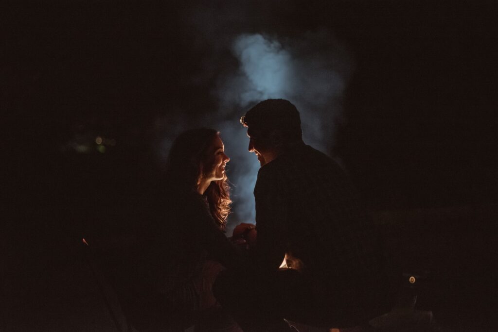 Camping wedding portraits