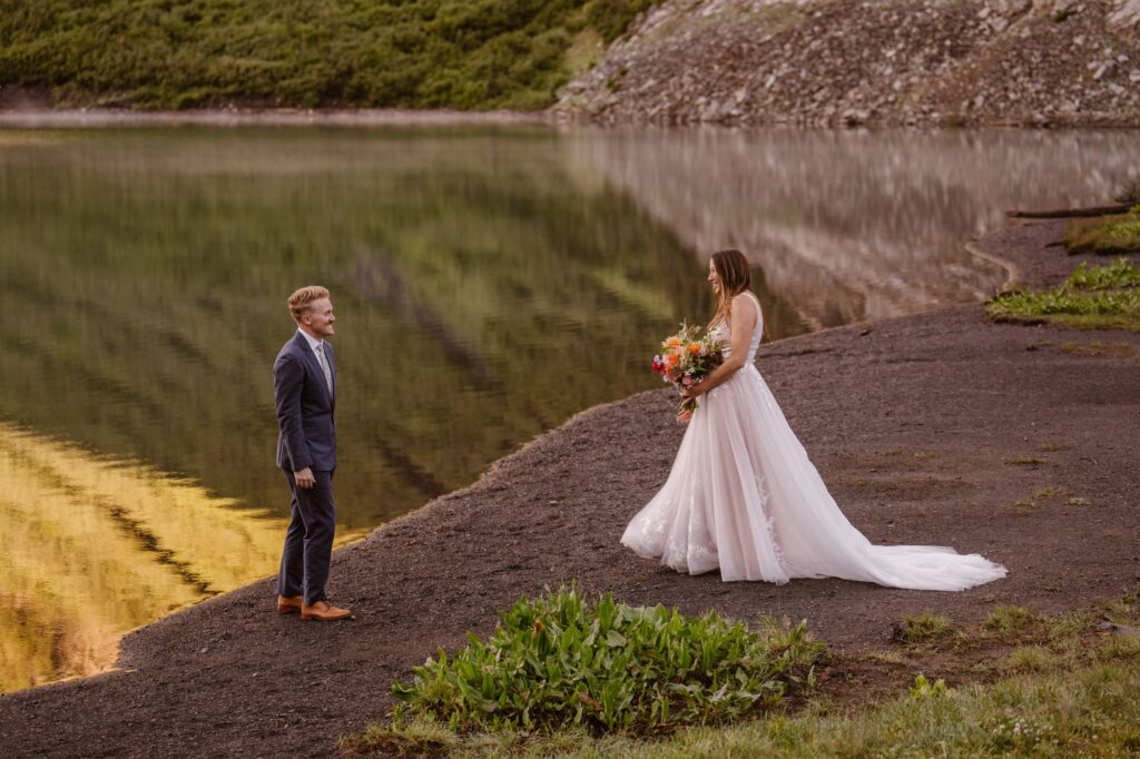 Crested Butte wedding day first look