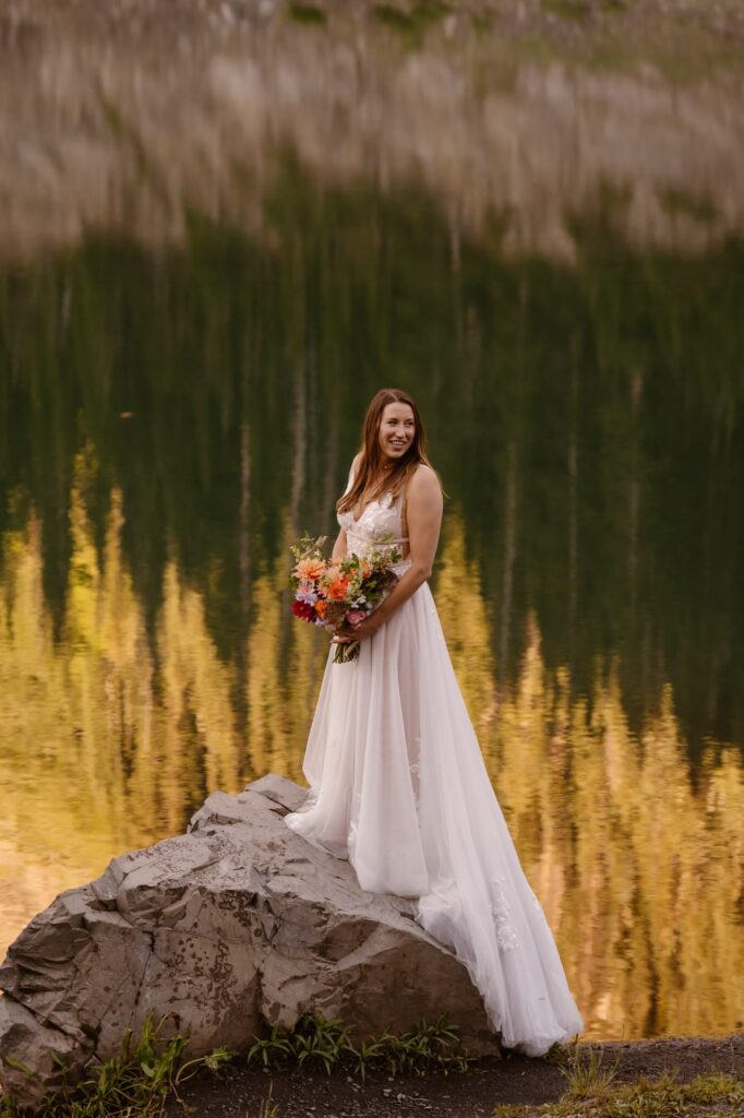 Bridal portrait on the lakeshore