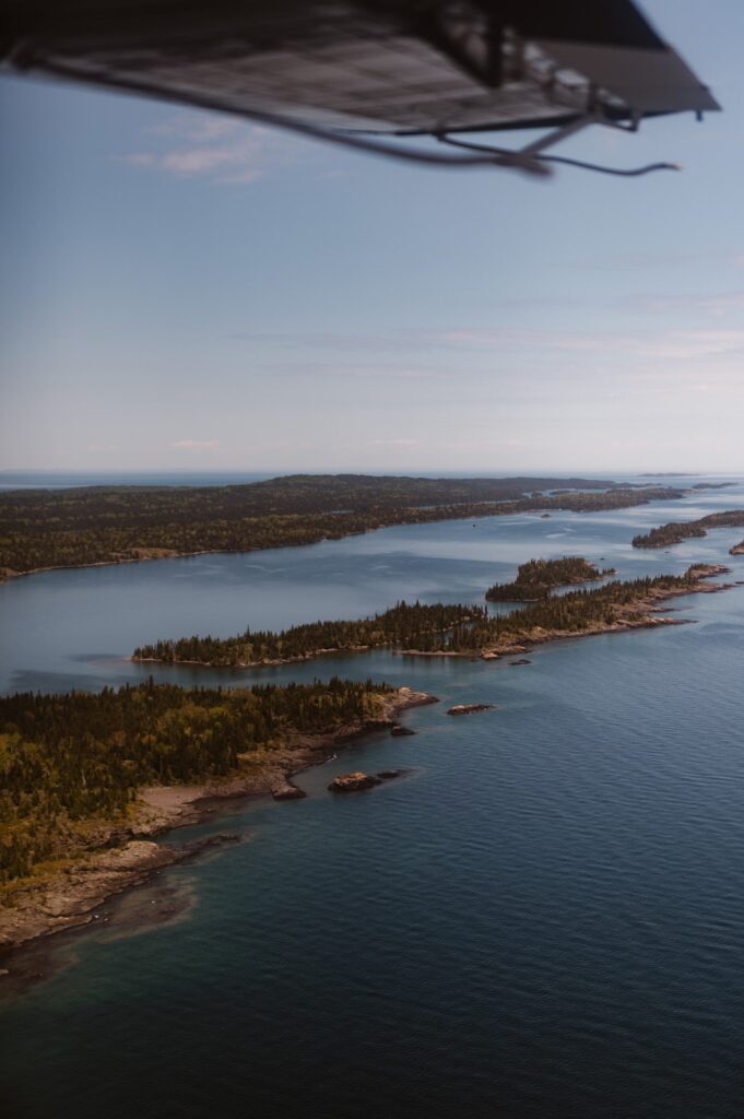 Float plane coming in for landing at Isle Royale National Park