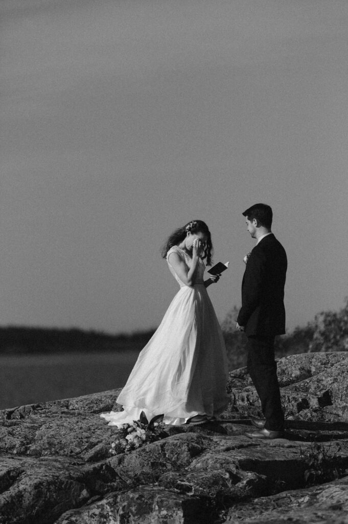 Emotional elopement ceremony