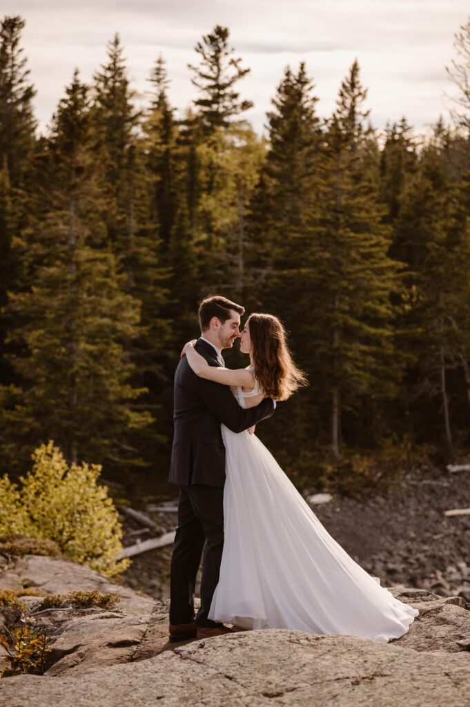 Bride and groom celebrate just getting married