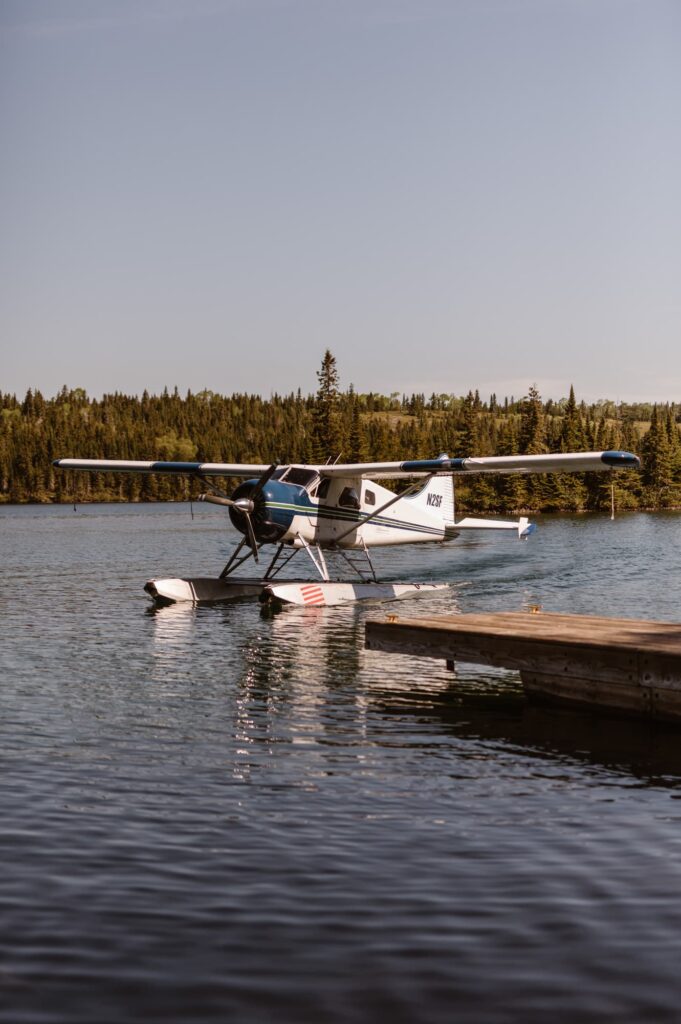 Float plane arriving for pick up on the island