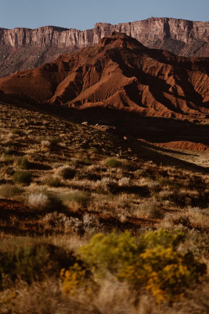 View of sandstone cliffs in Moab, Utah