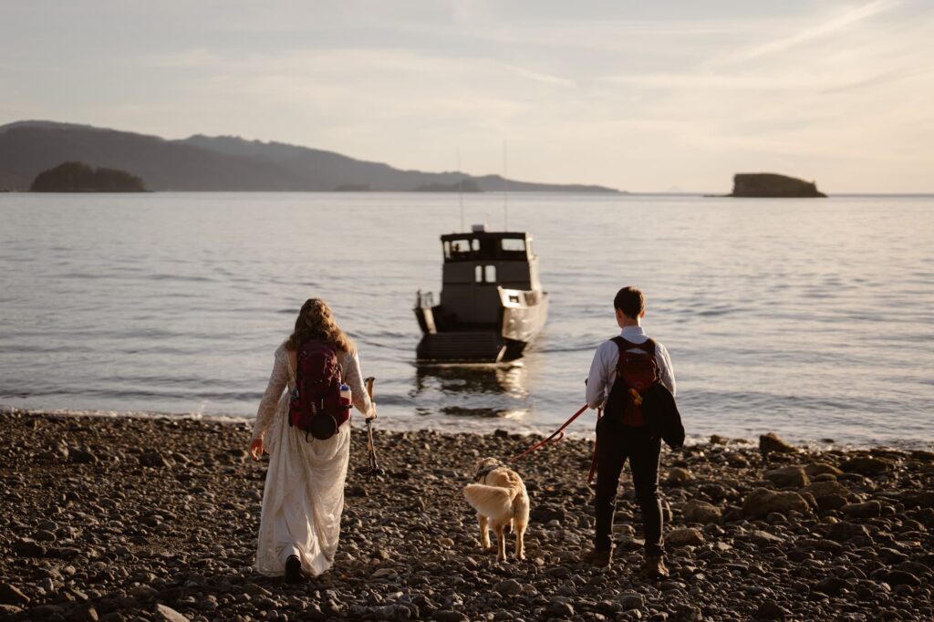 Alaska elopement with a boat charter