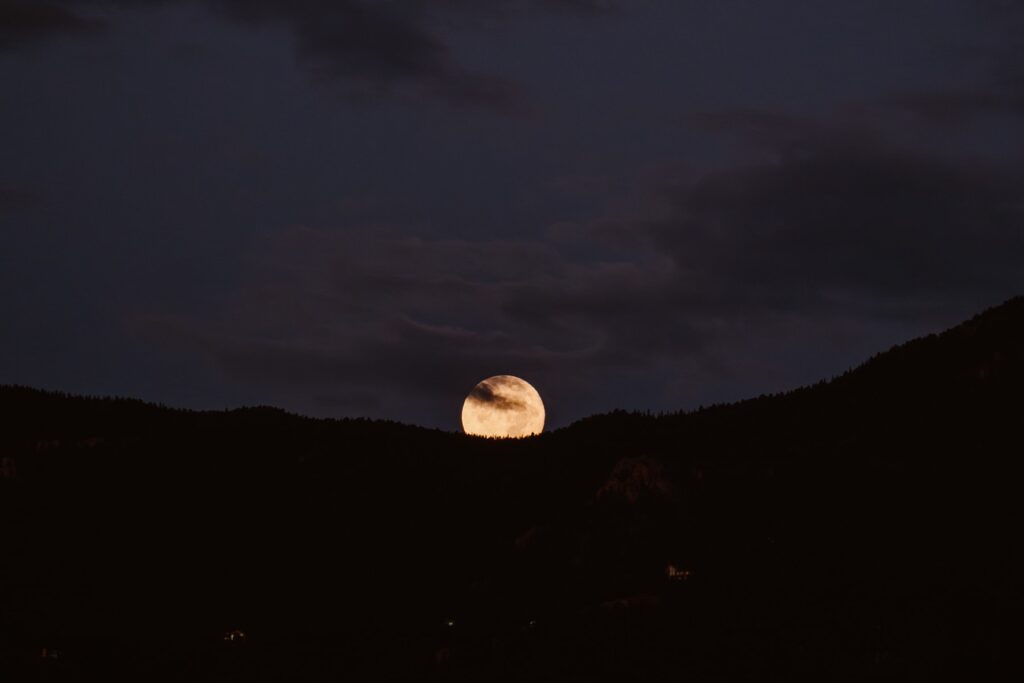 Moon rising over Garden of the Gods