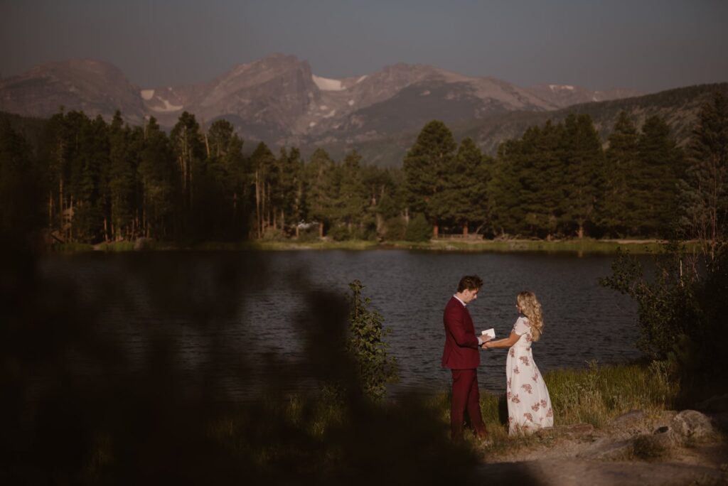 Couple getting married in August in Rocky Mountain National Park