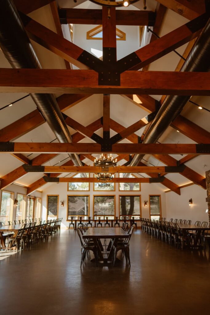 View of beautiful reception space at The Landing at Estes Park