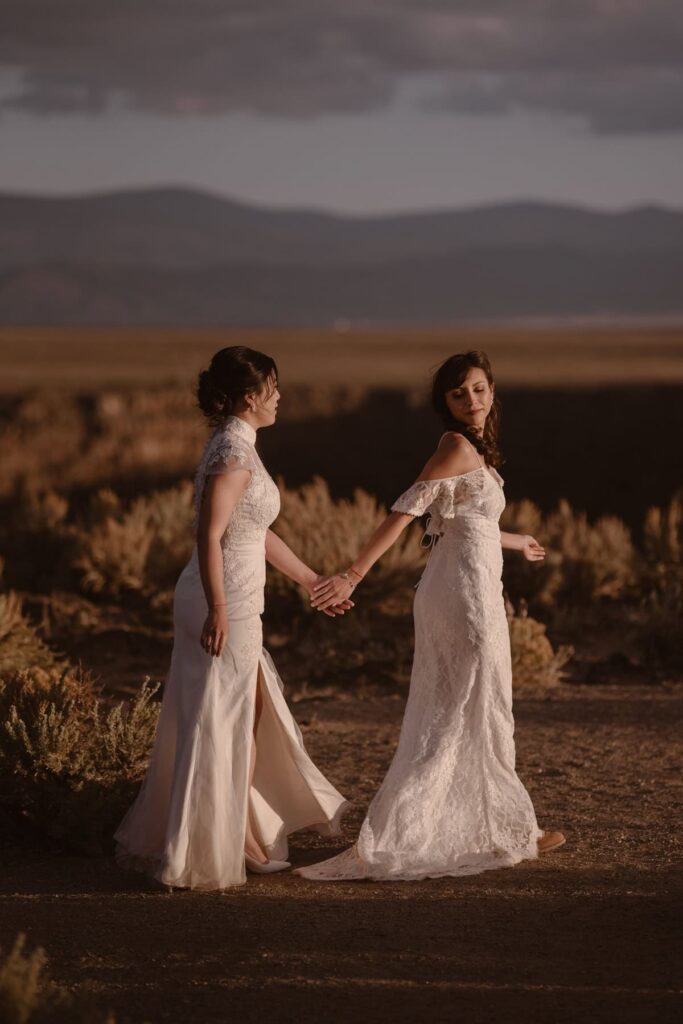 Couple in New Mexico during their wedding day