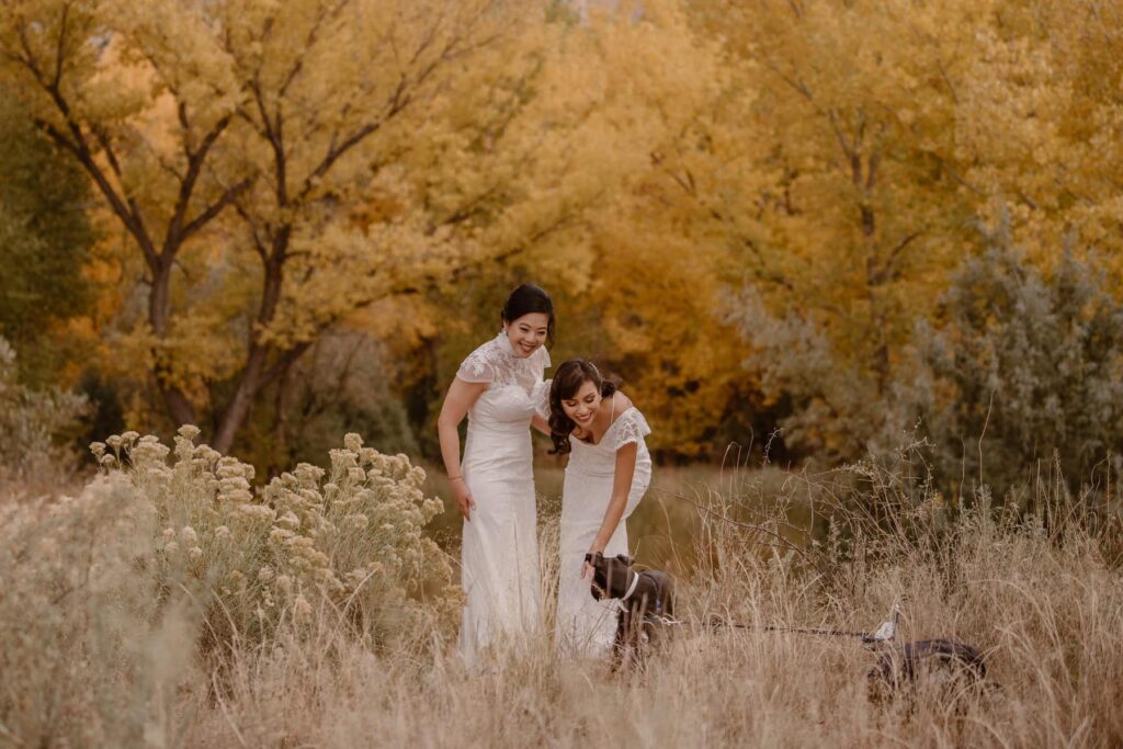 October fall wedding photos at Ghost Ranch in New Mexico
