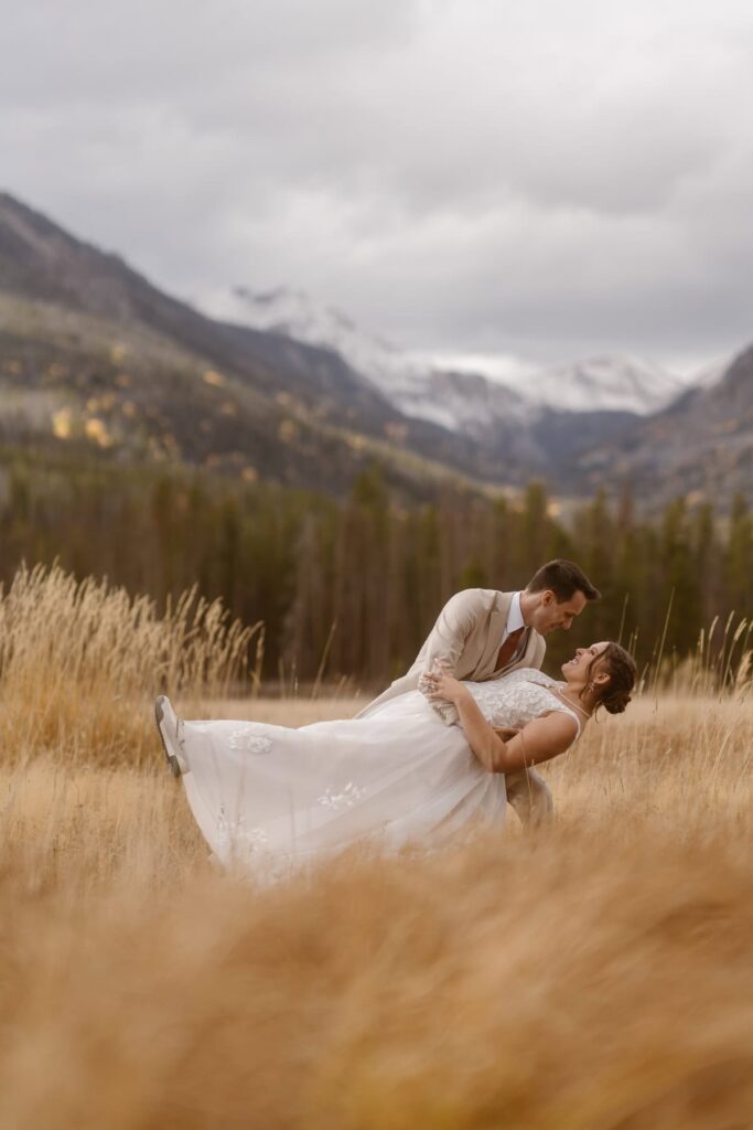 Grand Lake, Colorado wedding portraits in the Fall