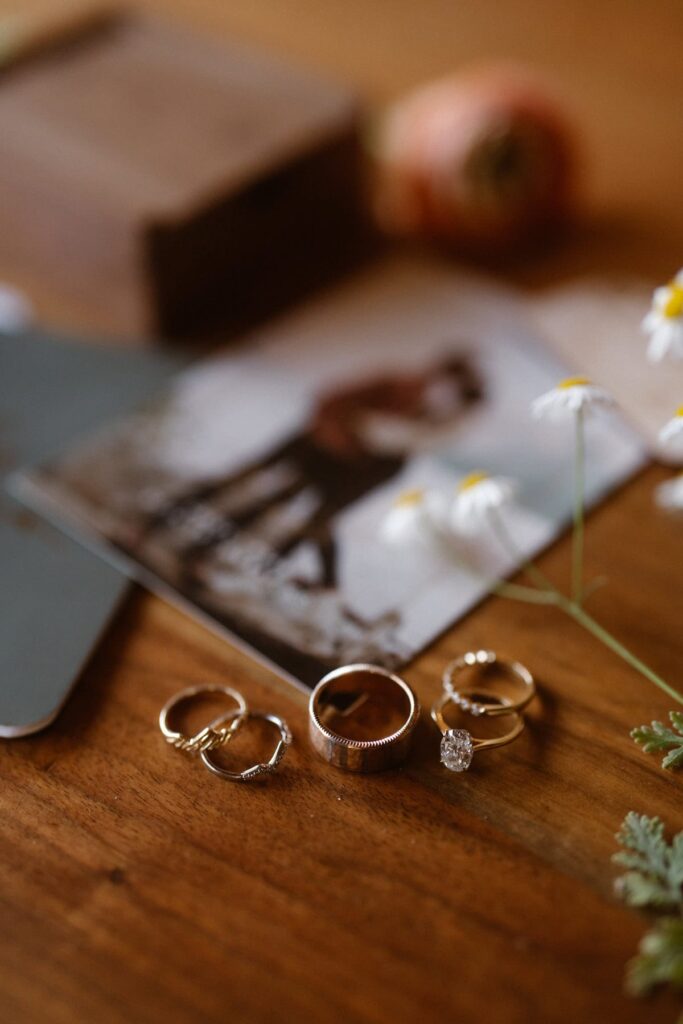 Wedding rings with invitations