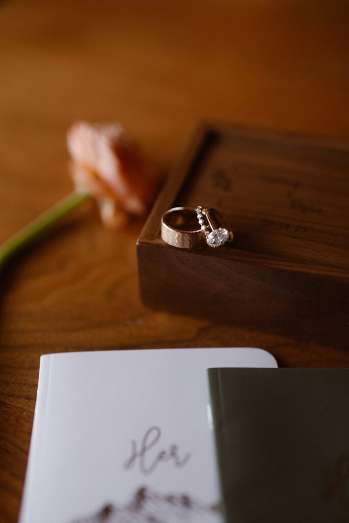 Wedding rings and vow books