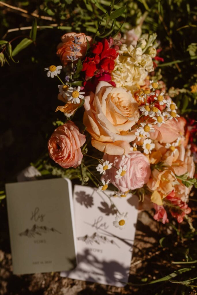 Red and blush bridal bouquet