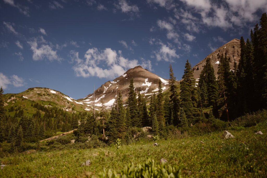 View of mountains in Ouray, Colorado