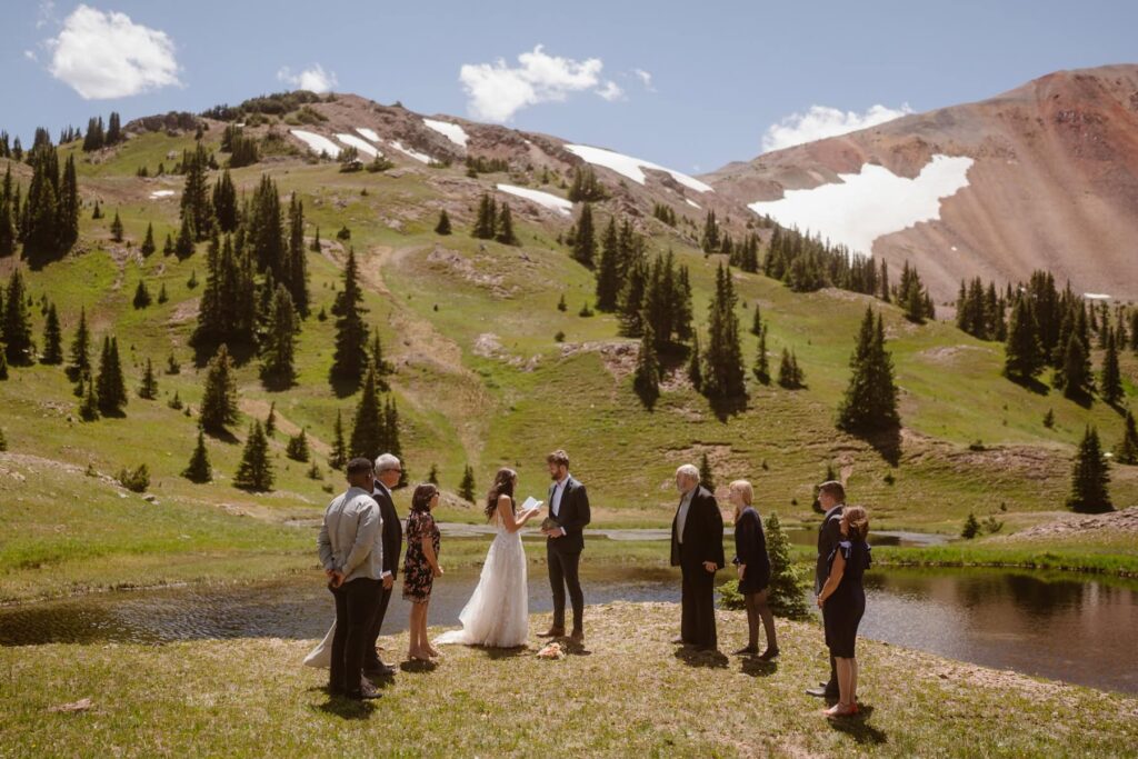 Small destination wedding in the mountains of Colorado