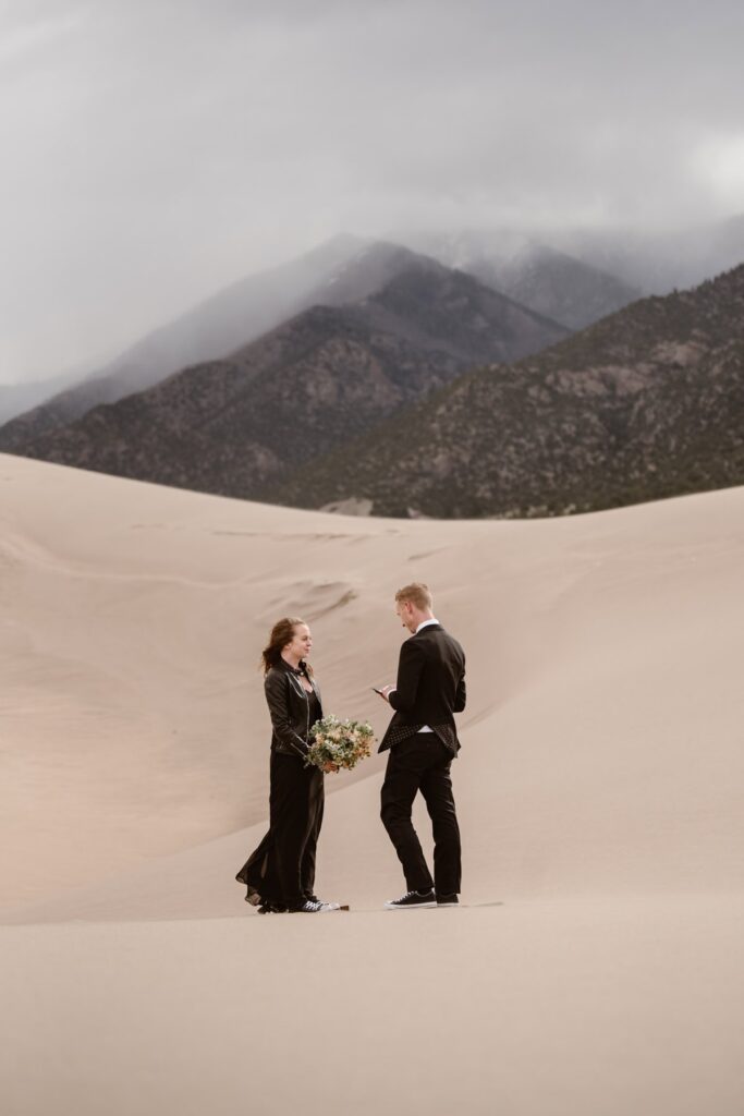 Motorbike wedding ceremony at Great Sand Dunes National Park