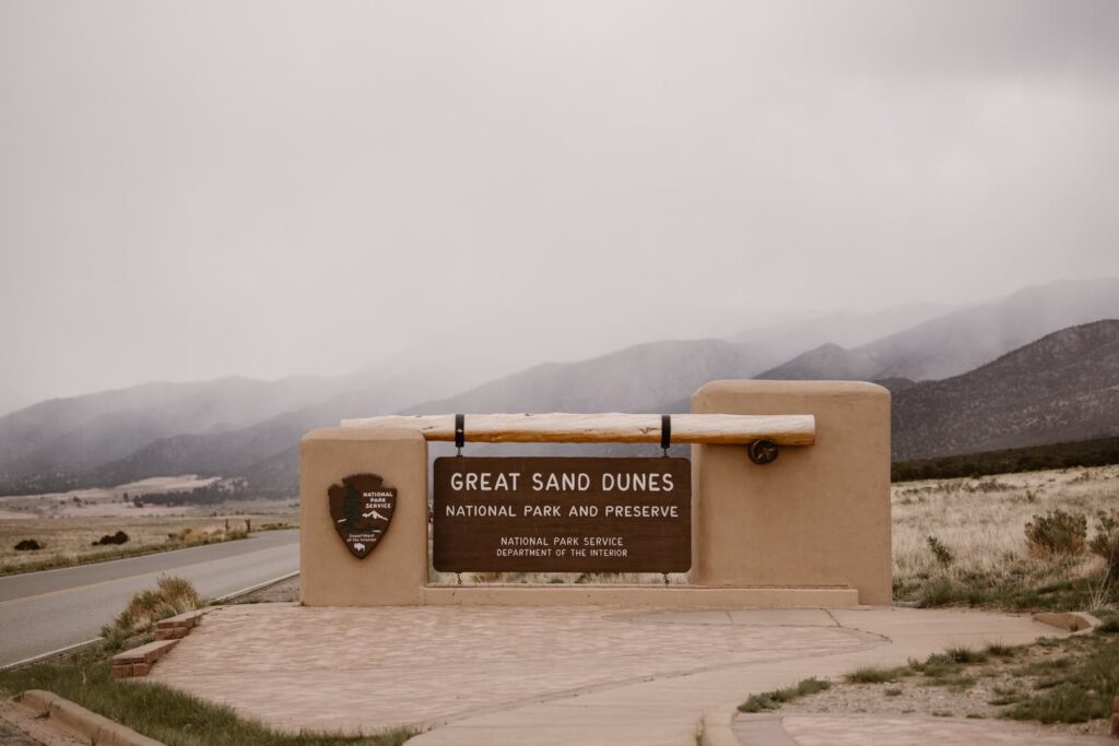 Great Sand Dunes National Park and Preserve sign