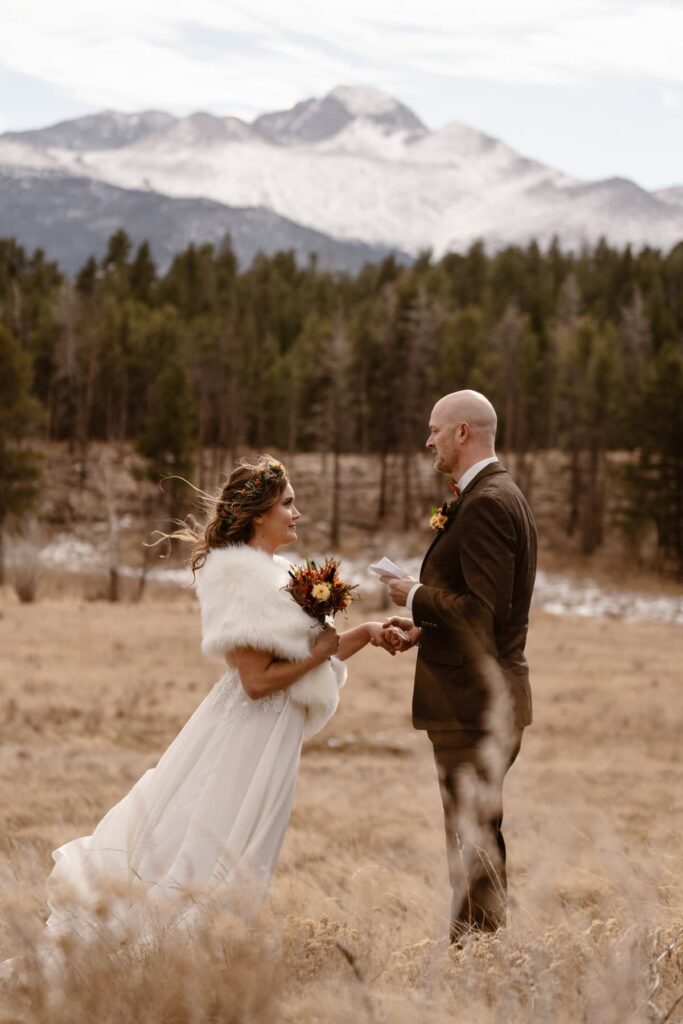 Upper Beaver Meadow elopement ceremony in October