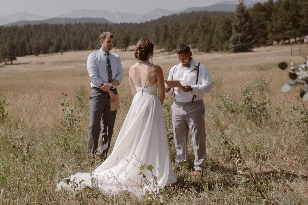 Upper Beaver Meadow wedding ceremony in August