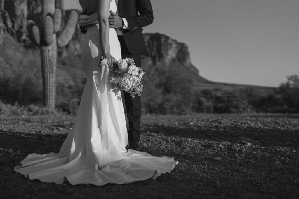 Lost Dutchman State Park wedding photos around the cactus