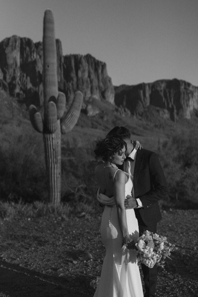 Romantic desert wedding at Lost Dutchman State Park