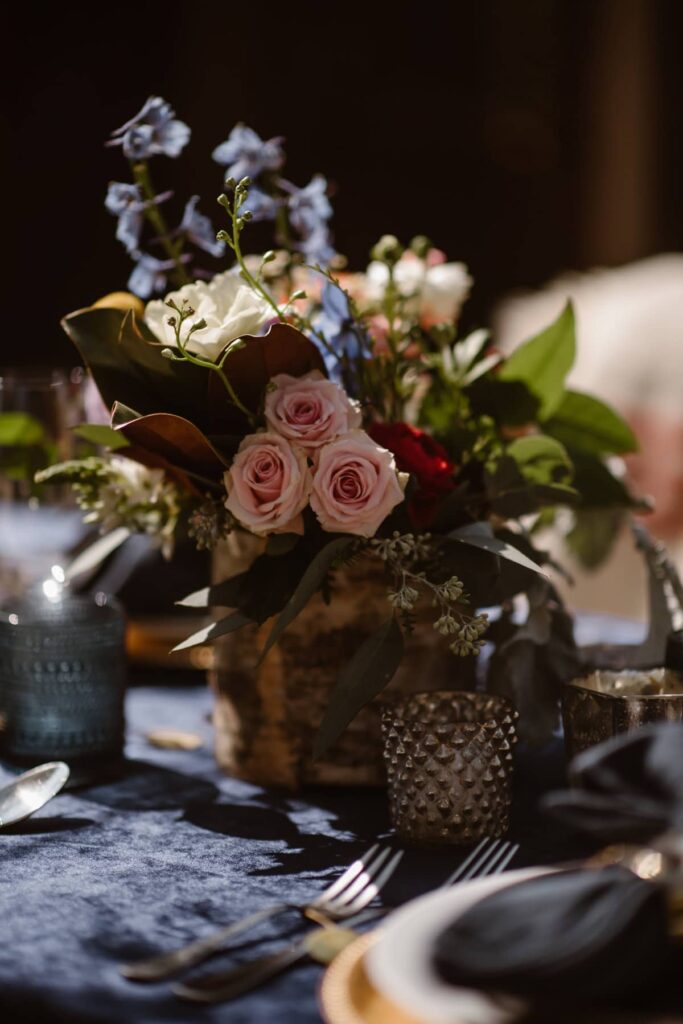 Courtyard wedding set up at Sopris House in Crested Butte