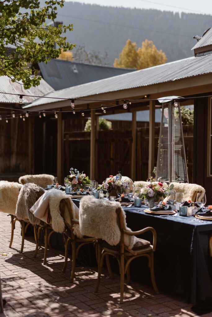 Sopris House courtyard intimate wedding