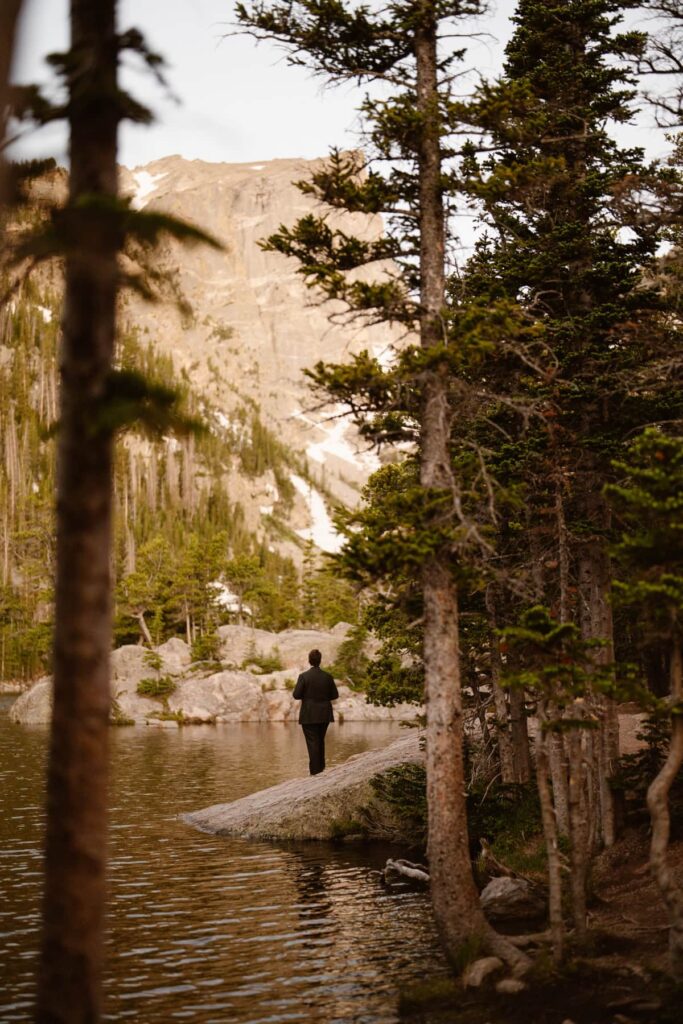 Sunrise wedding photos at Dream Lake