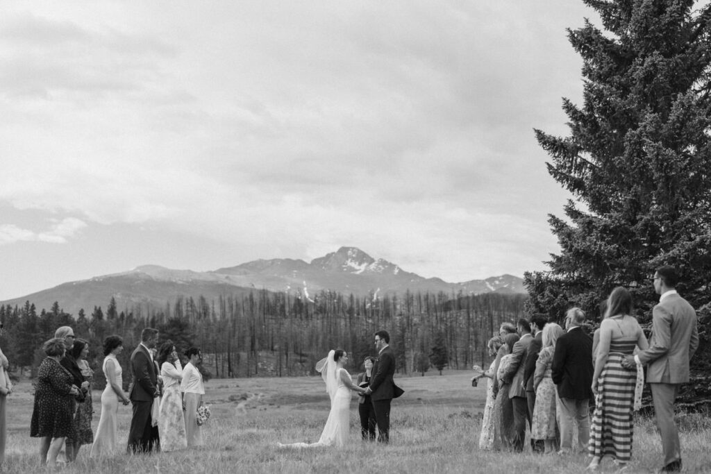 Estes Park micro wedding with mountain views