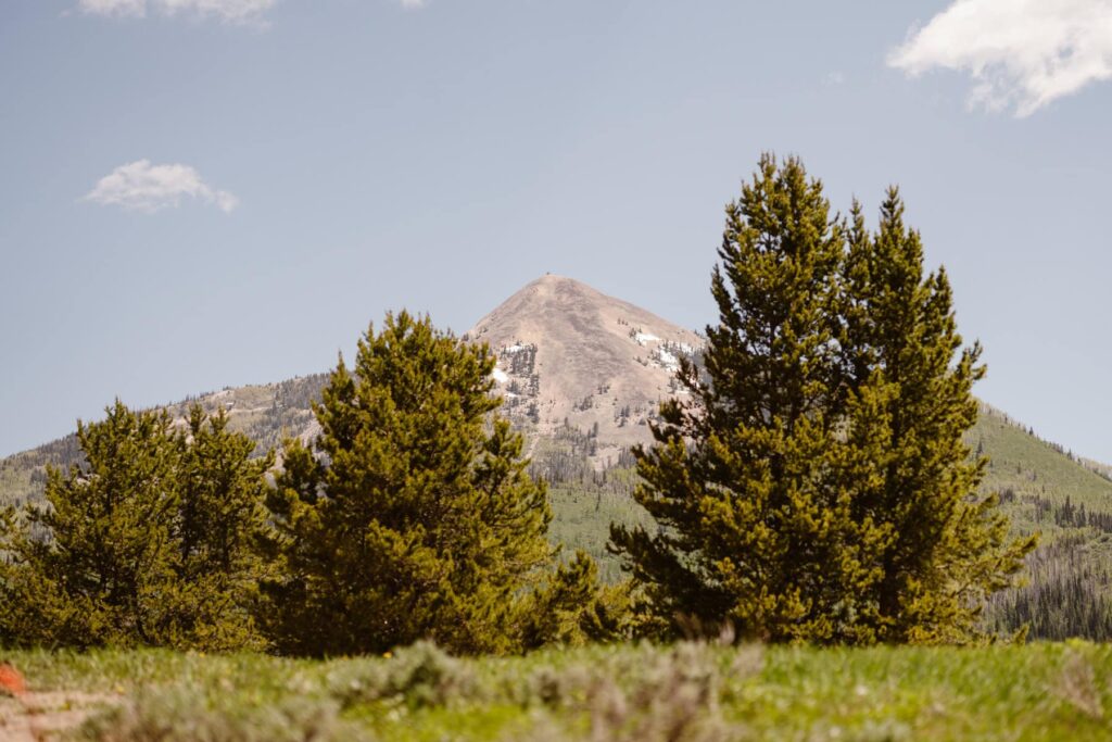 View of Hahns Peak from Steamboat Lake