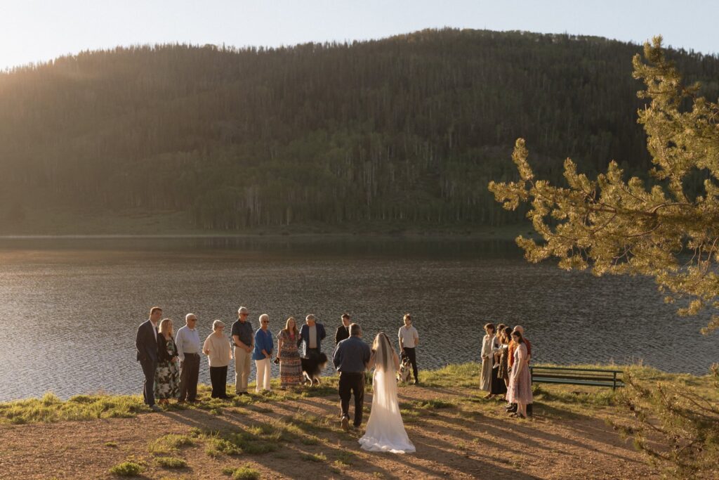 Intimate wedding ceremony near Steamboat Springs