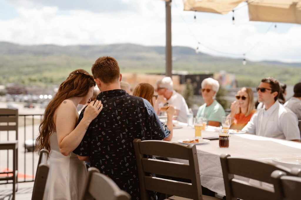 Rooftop bar wedding celebration