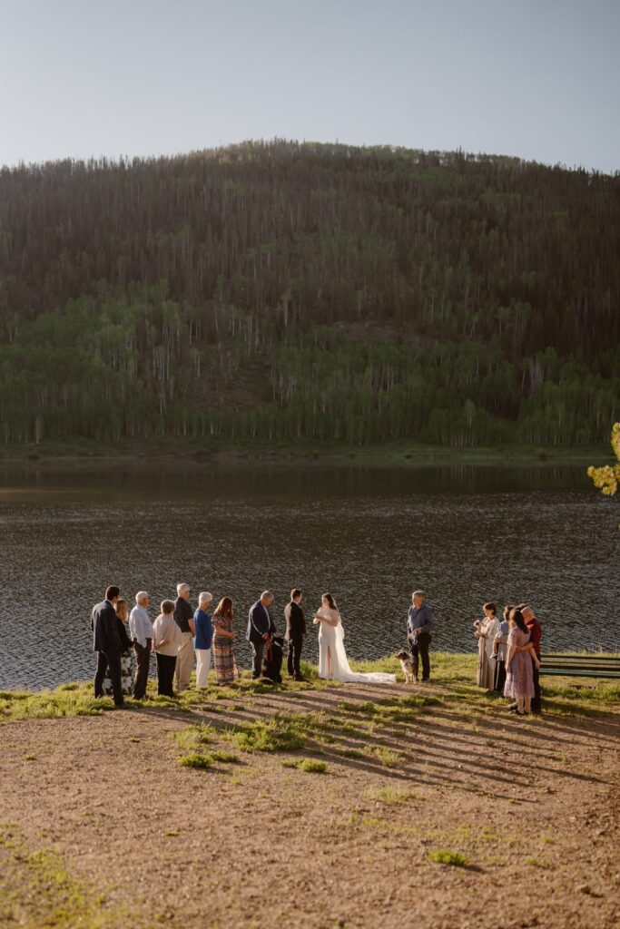 Steamboat Springs wedding ceremony by Pearl Lake