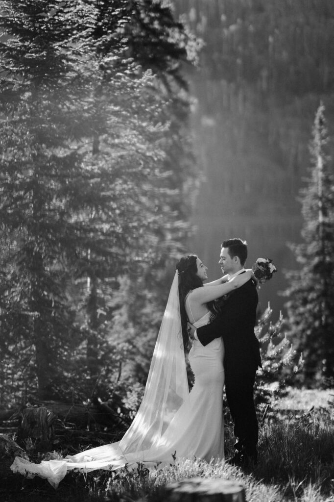 Romantic bride and groom photos