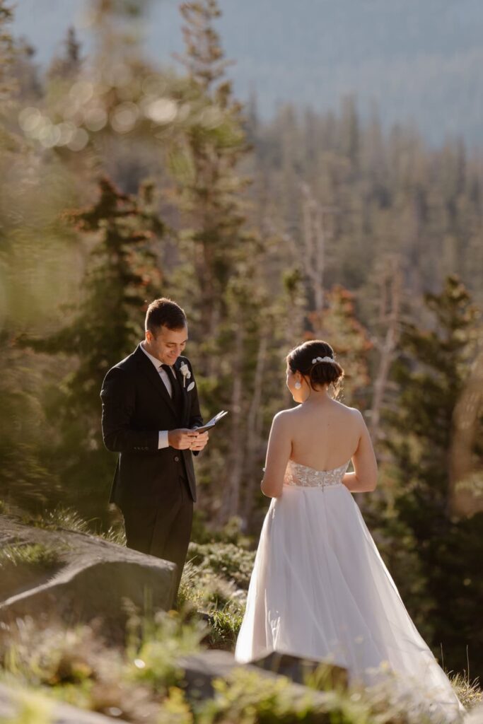 Intimate elopement ceremony photos