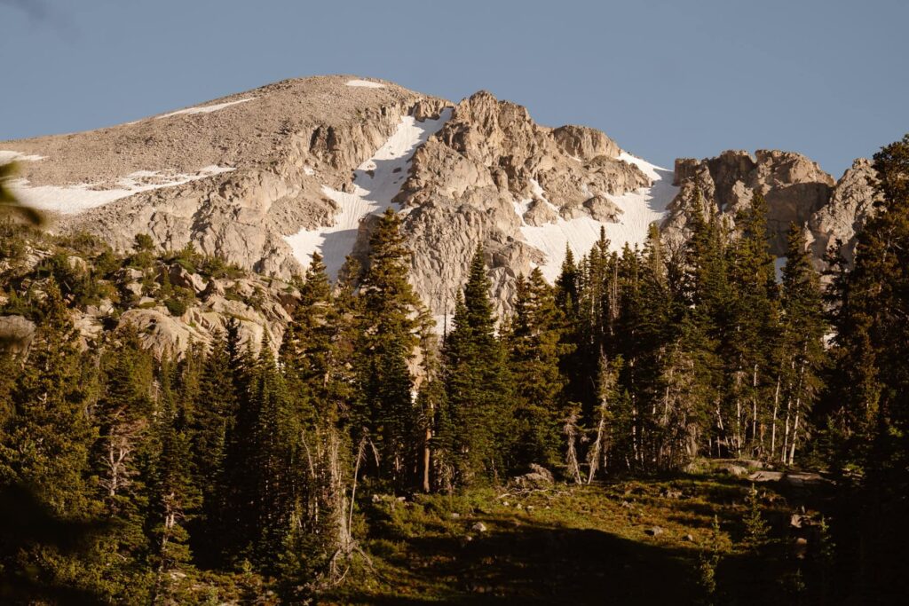 Snow capped mountains