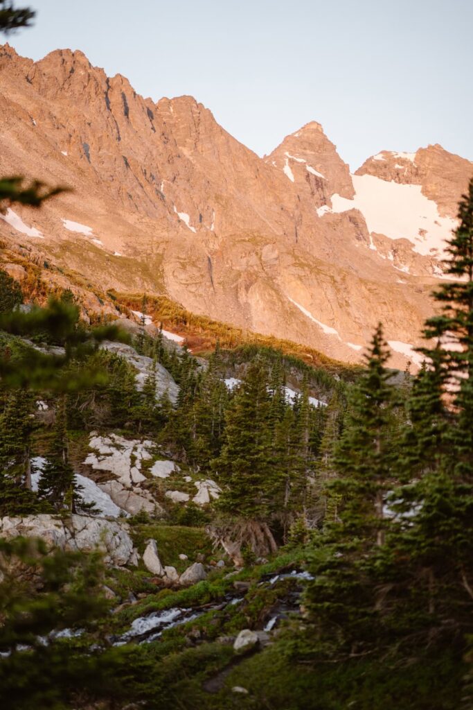 Lake Isabelle in Colorado at sunrise