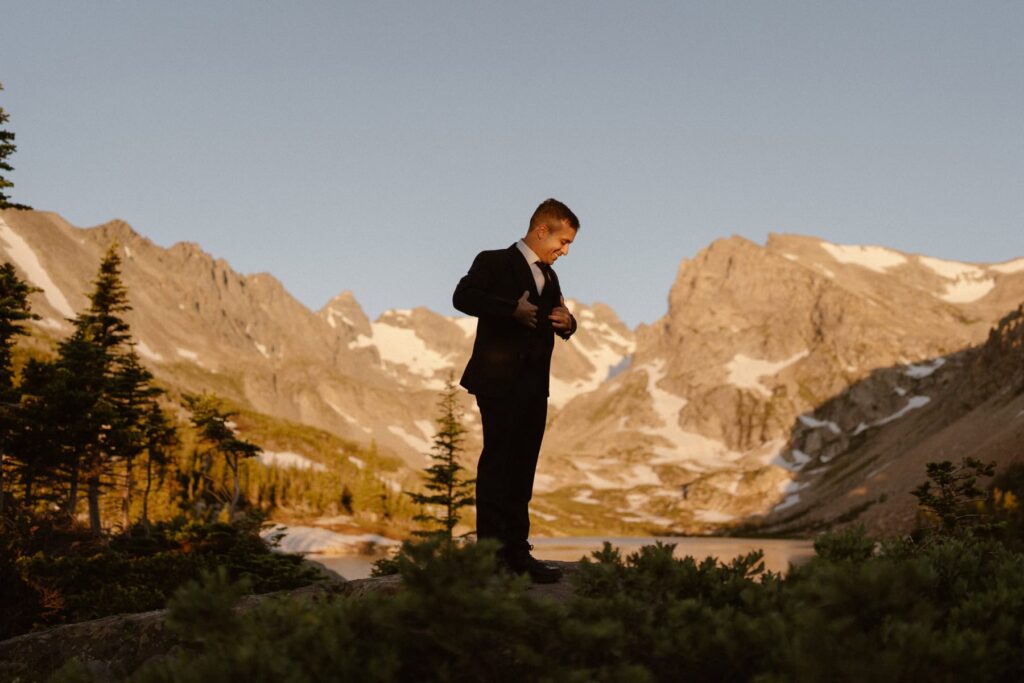 Groom in the mountains