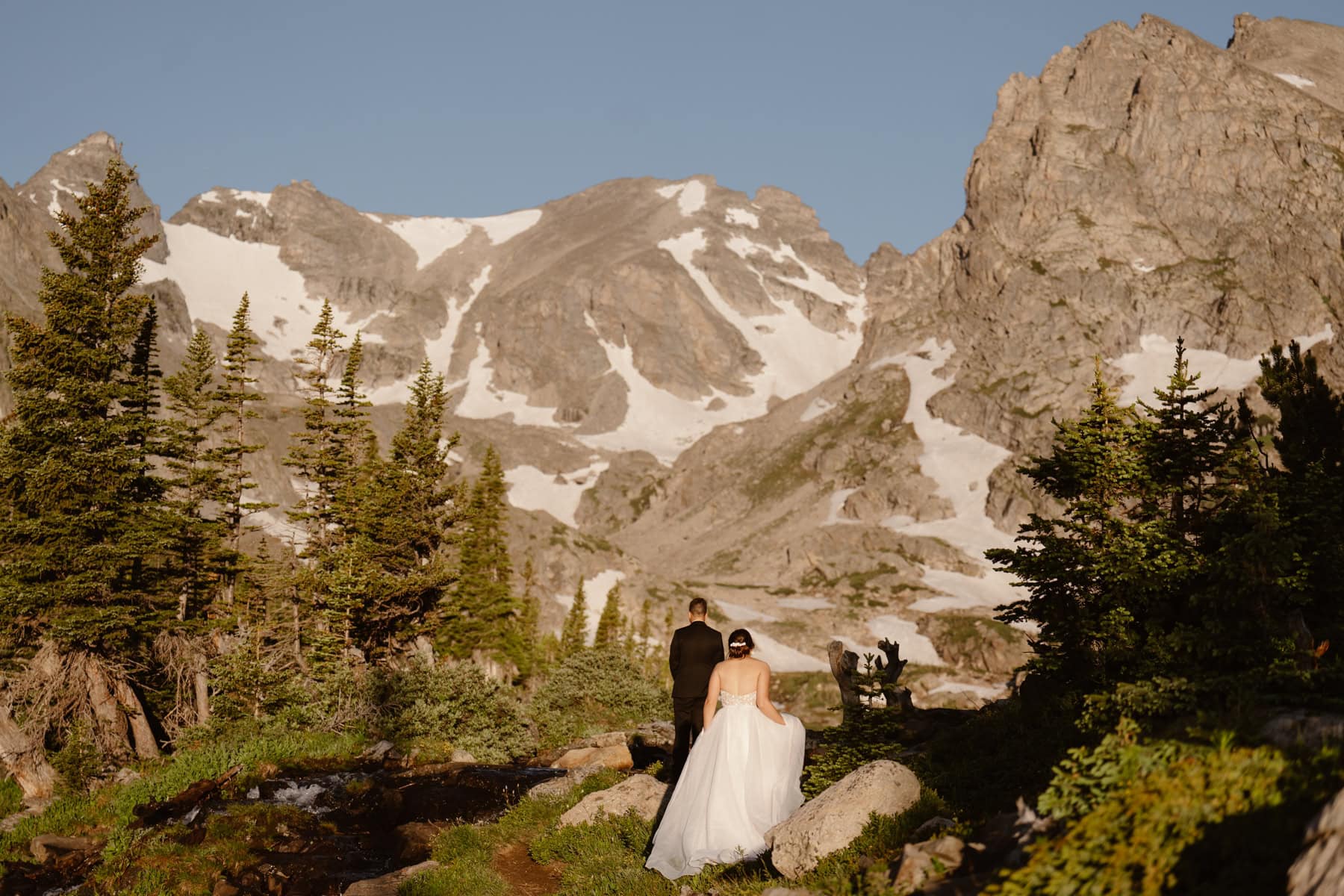 Bride approaching the groom