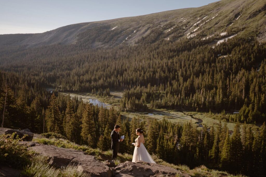 Mountain wedding ceremony