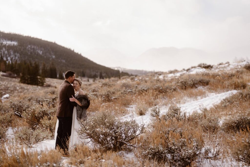 Winter wedding photos in Breckenridge, Colorado