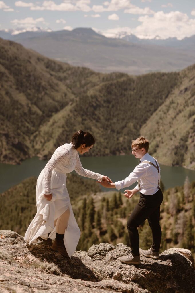 Couple eloping near Crested Butte, CO