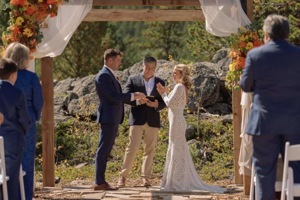 Airbnb wedding in Estes Park backyard