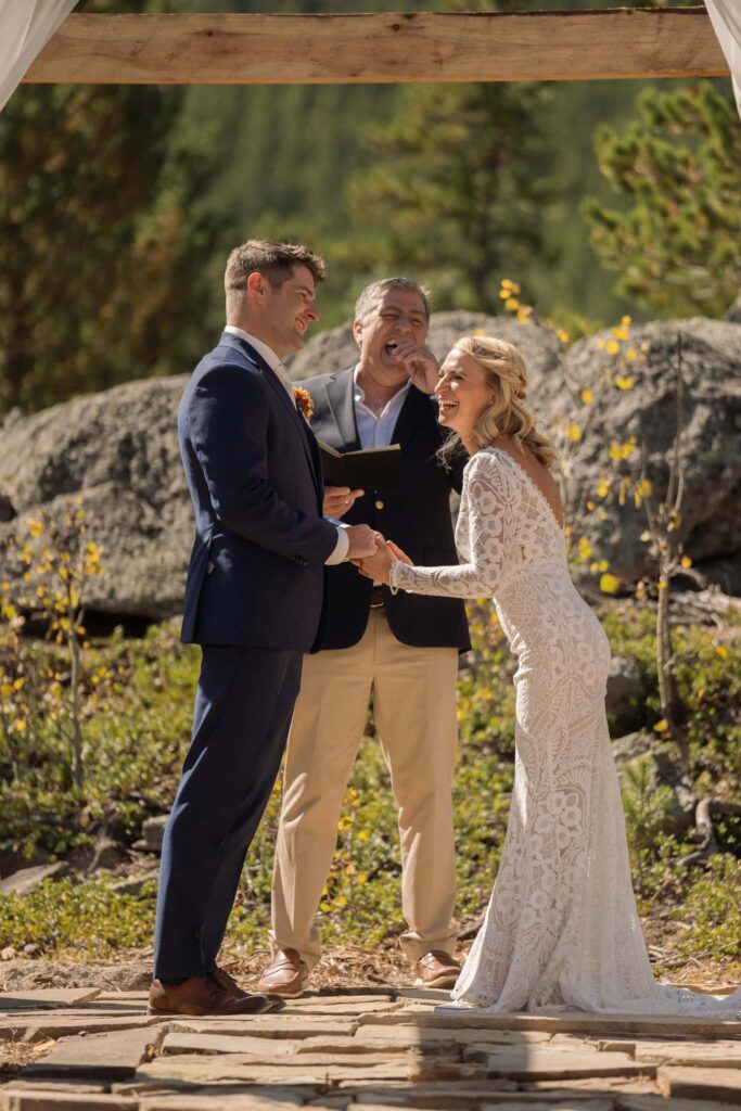 Intimate wedding at Airbnb in Estes Park