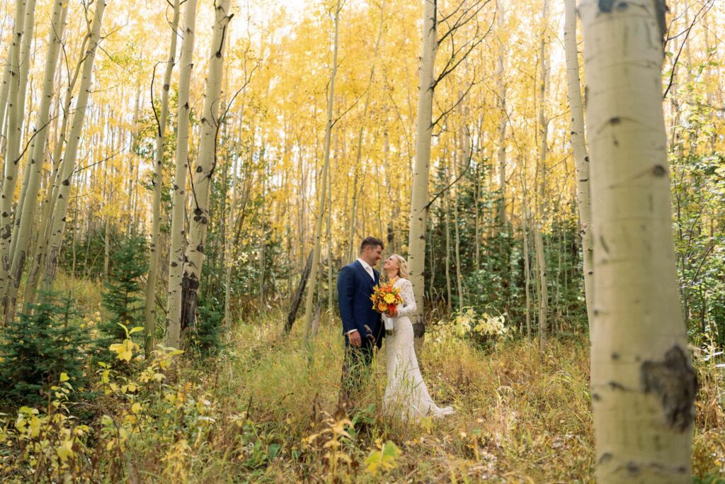 Bride and groom fall photos