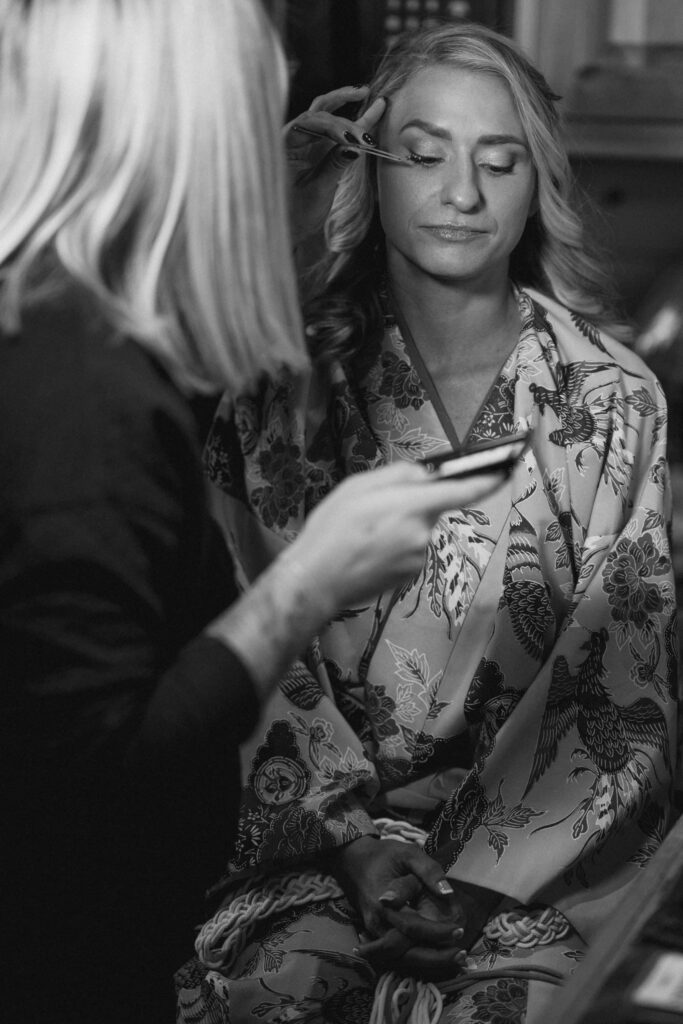 Bride getting ready