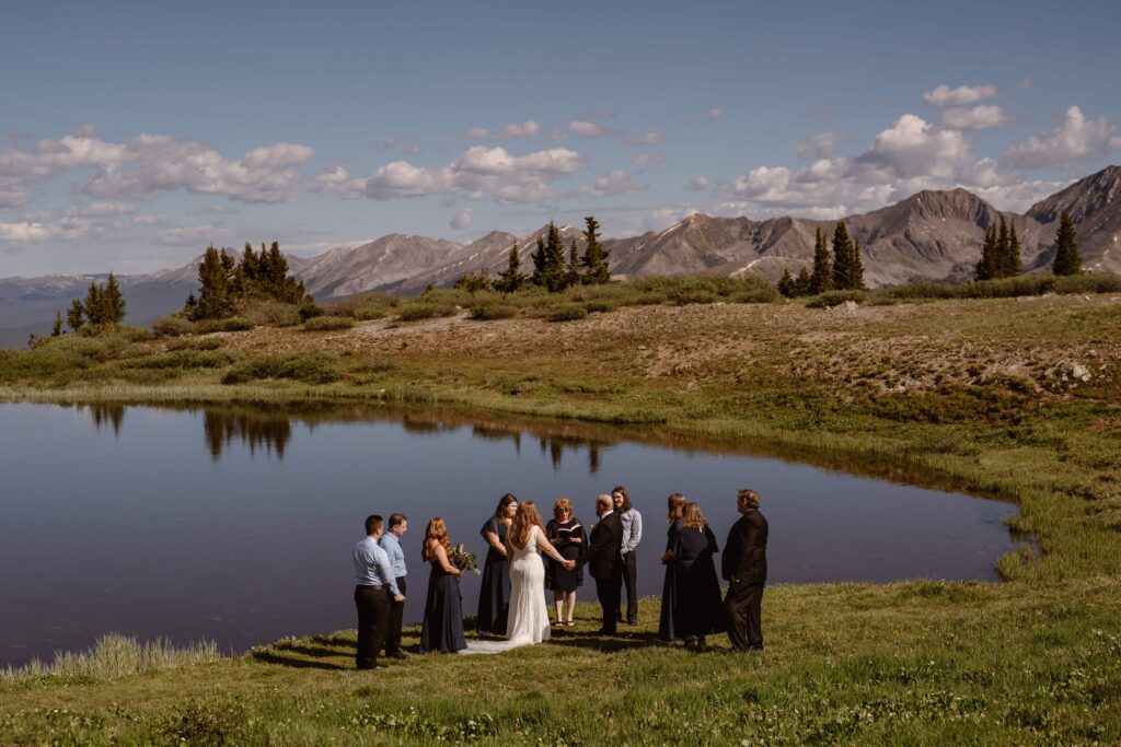 Outdoor micro wedding ceremony